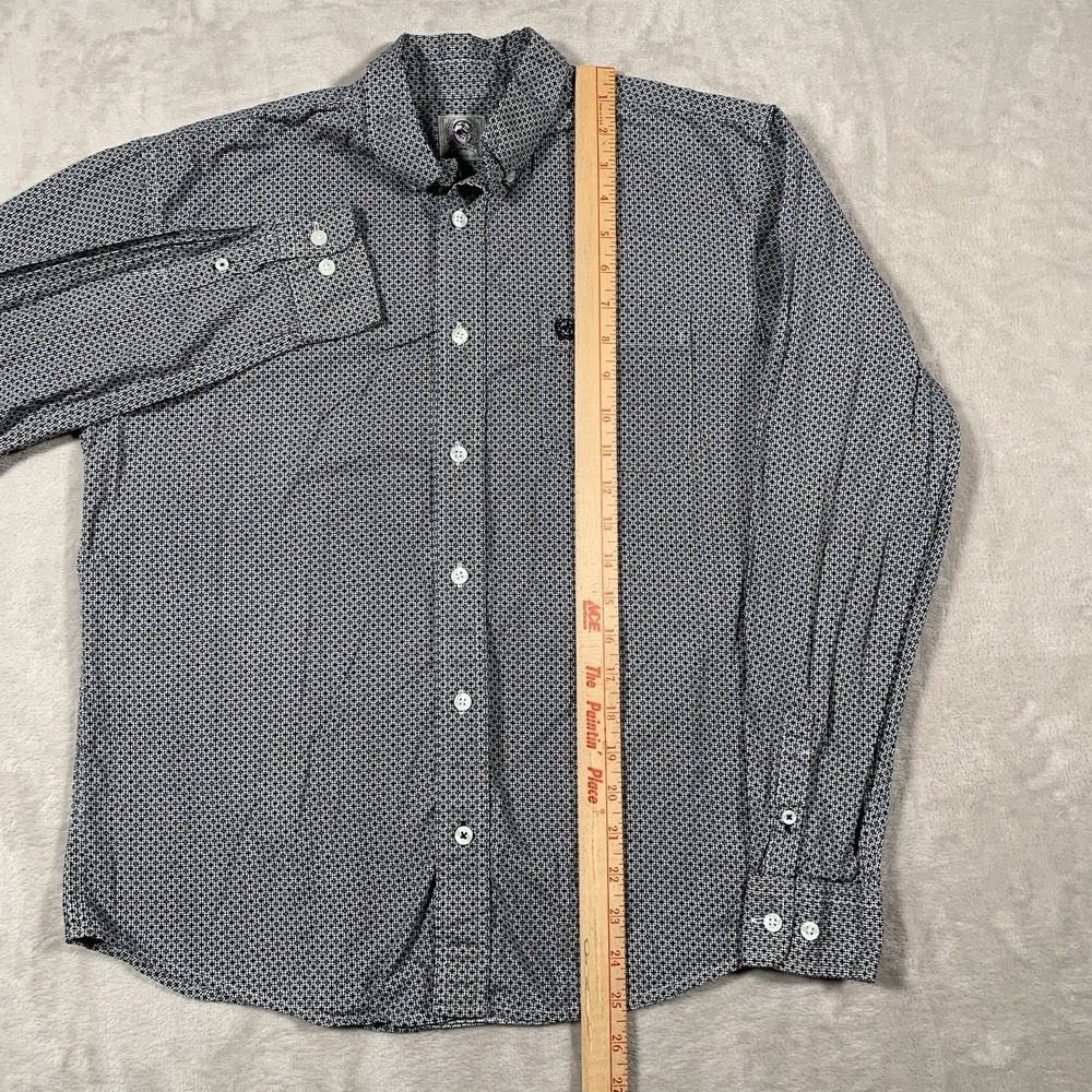Cinch Shirt Boys Youth XL 14 Geometric Long Sleeve Button Down Western Cowboy - Picture 3 of 7